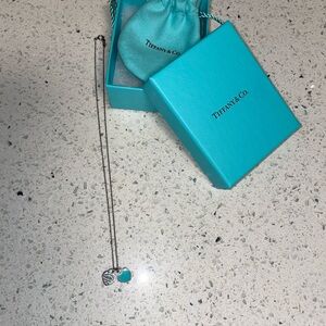 Tiffany Blue Double Heart Tag Pendant